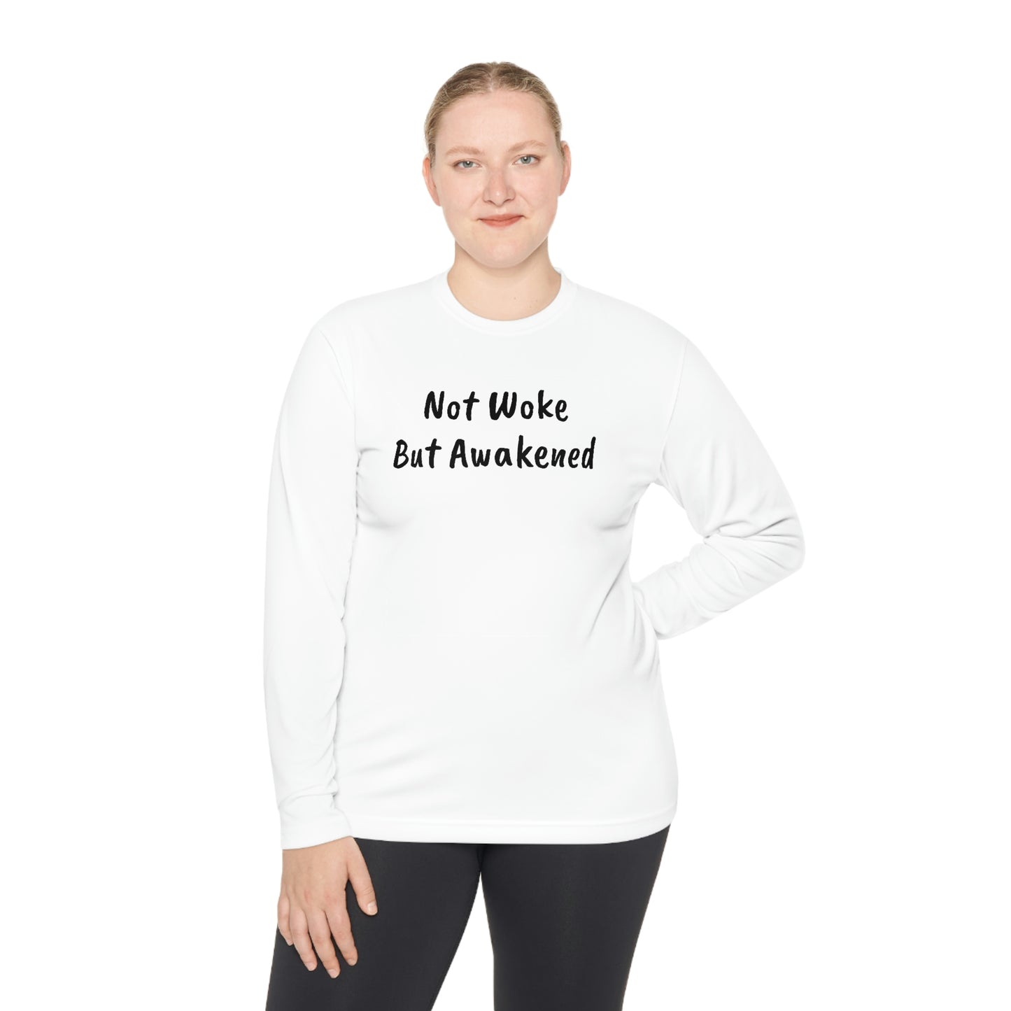 'Not Woke But Awakened' Athletic Fit Long Sleeve Tee