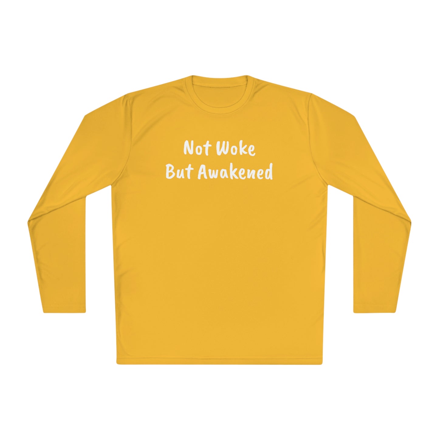 'Not Woke But Awakened' Athletic Fit Long Sleeve Tee