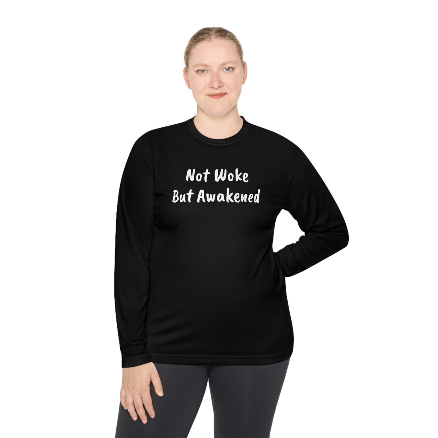 'Not Woke But Awakened' Athletic Fit Long Sleeve Tee