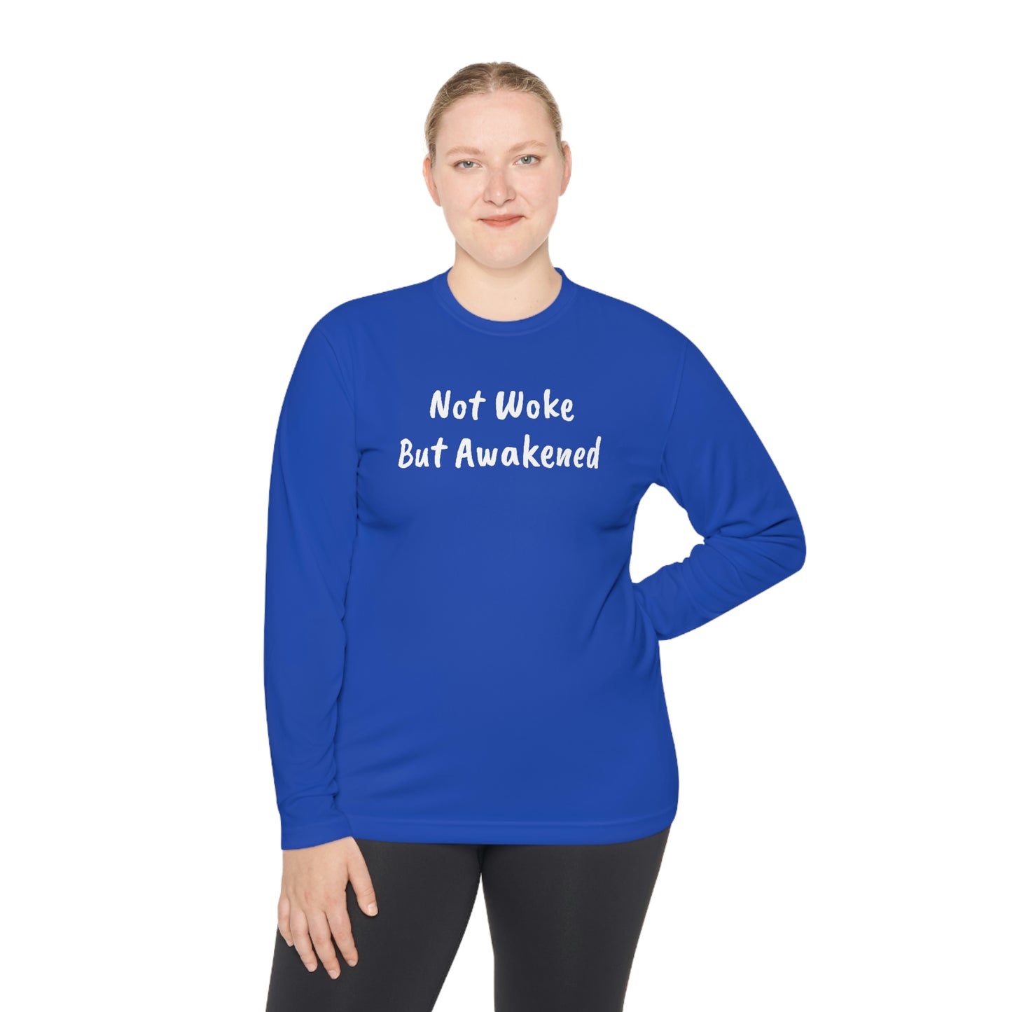 'Not Woke But Awakened' Athletic Fit Long Sleeve Tee